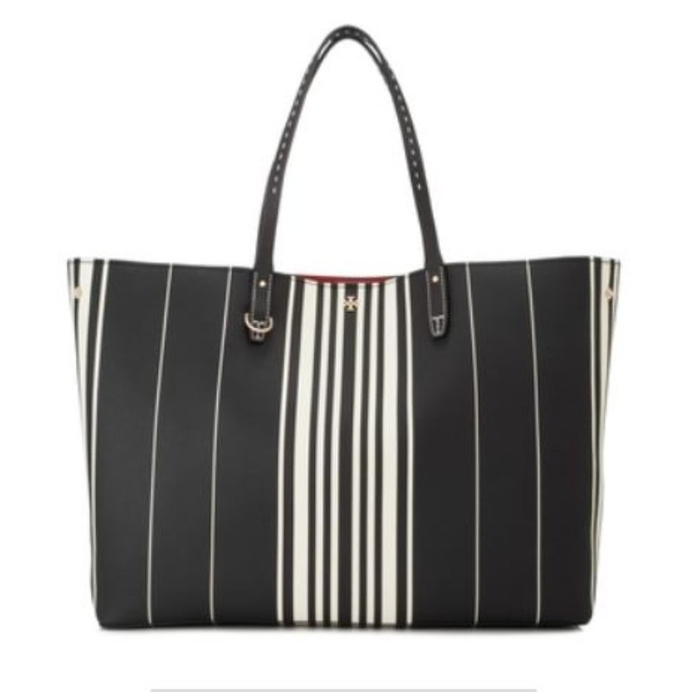 Tory Burch Kerrington Striped Square Tote Bag